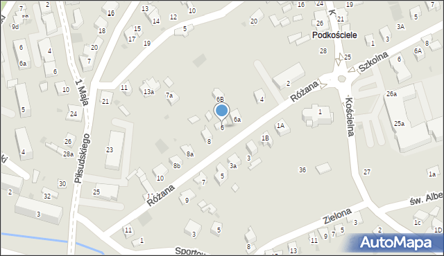 Dąbrowa Tarnowska, Różana, 6, mapa Dąbrowa Tarnowska