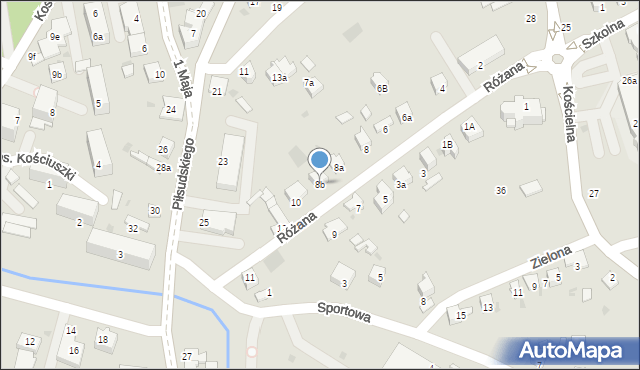 Dąbrowa Tarnowska, Różana, 8b, mapa Dąbrowa Tarnowska