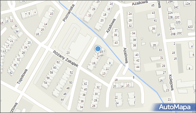 Dąbrówka, Różany Zakątek, 17, mapa Dąbrówka