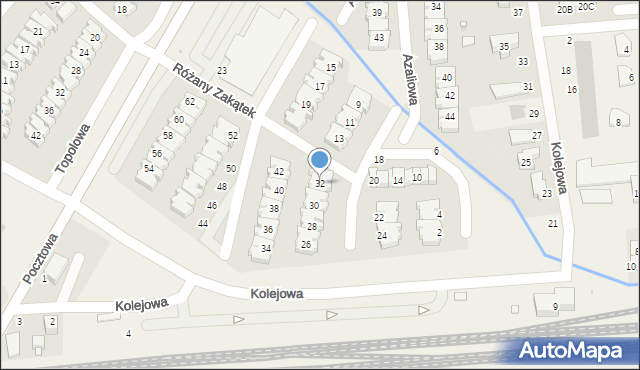 Dąbrówka, Różany Zakątek, 32, mapa Dąbrówka