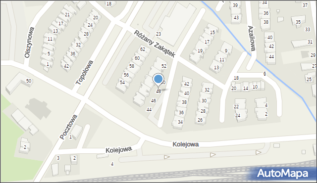 Dąbrówka, Różany Zakątek, 48, mapa Dąbrówka