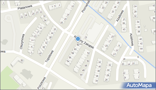 Dąbrówka, Różany Zakątek, 62, mapa Dąbrówka