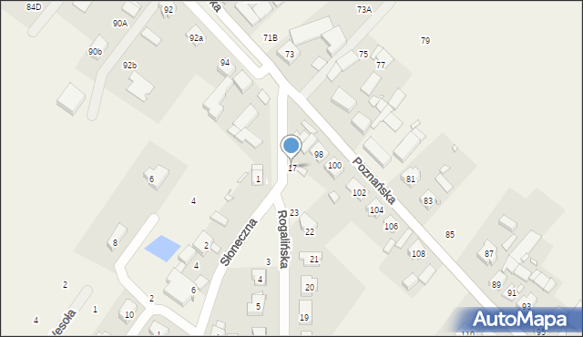 Daszewice, Rogalińska, 17, mapa Daszewice