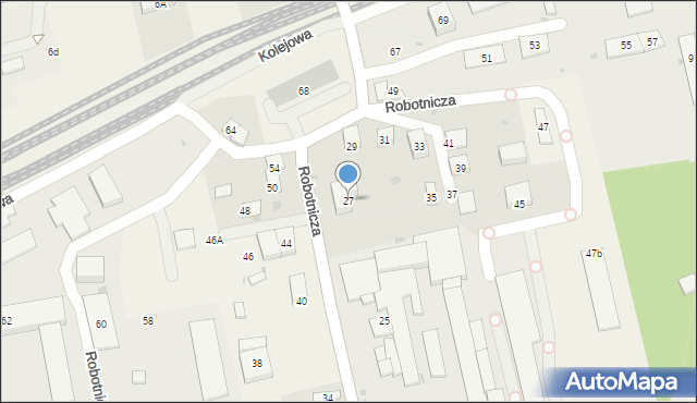 Długołęka, Robotnicza, 27, mapa Długołęka
