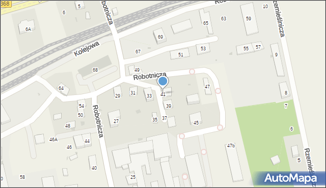 Długołęka, Robotnicza, 41, mapa Długołęka