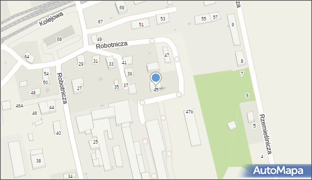 Długołęka, Robotnicza, 45, mapa Długołęka