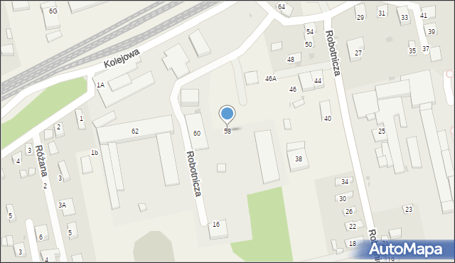 Długołęka, Robotnicza, 58, mapa Długołęka