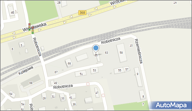 Długołęka, Robotnicza, 65, mapa Długołęka