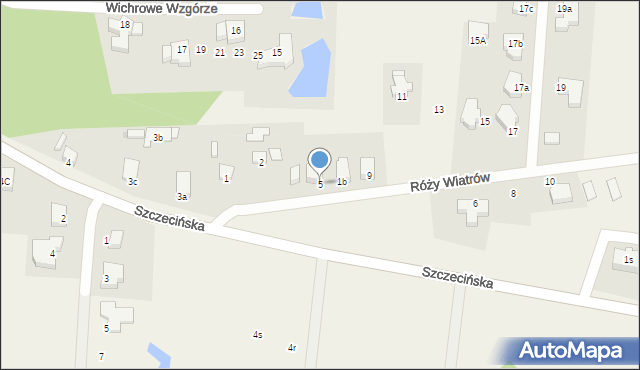 Dobra, Róży Wiatrów, 5, mapa Dobra