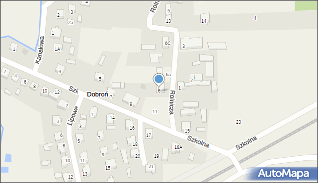 Dobroń, Rolnicza, 6, mapa Dobroń