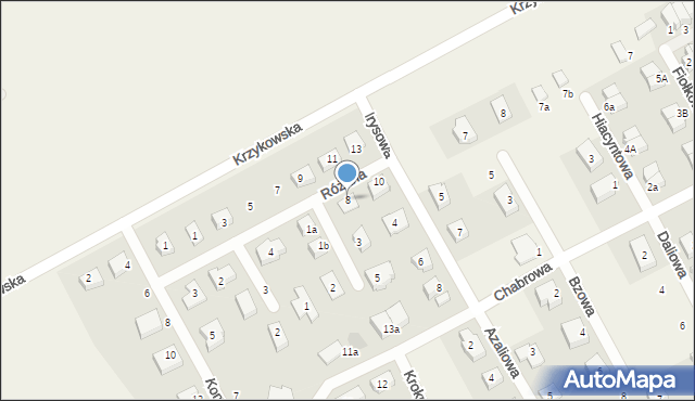 Dobrzykowice, Różana, 8, mapa Dobrzykowice