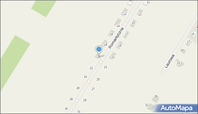 Dosin, Romantyczna, 20, mapa Dosin