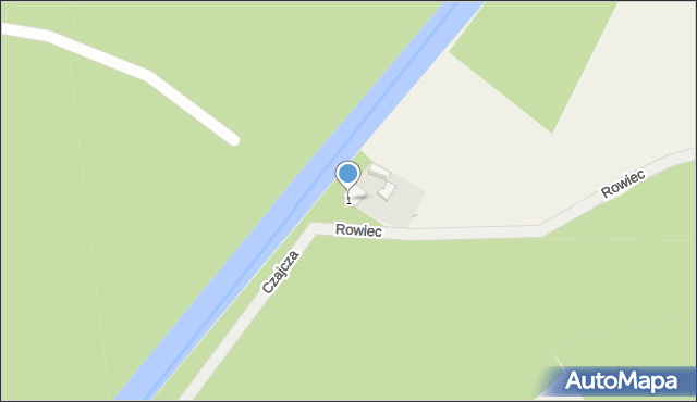 Drzewce, Rowiec, 1, mapa Drzewce