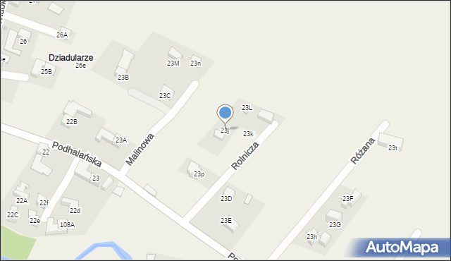 Dzianisz, Rolnicza, 9, mapa Dzianisz