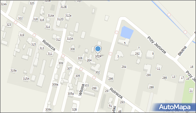 Dziekanów Polski, Rolnicza, 302A, mapa Dziekanów Polski