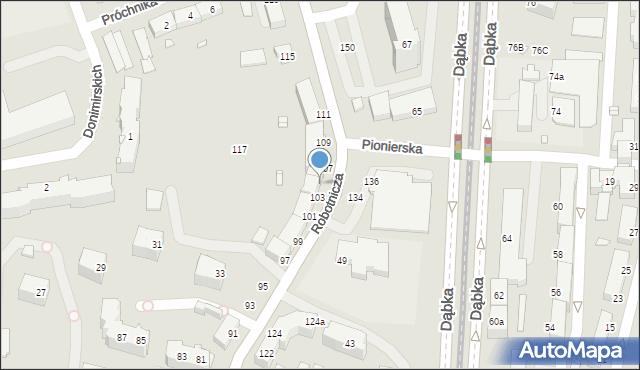 Elbląg, Robotnicza, 105, mapa Elbląga