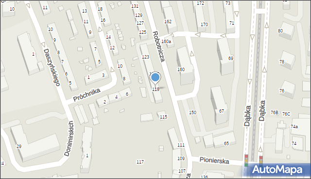 Elbląg, Robotnicza, 119, mapa Elbląga