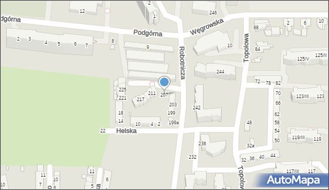 Elbląg, Robotnicza, 207, mapa Elbląga