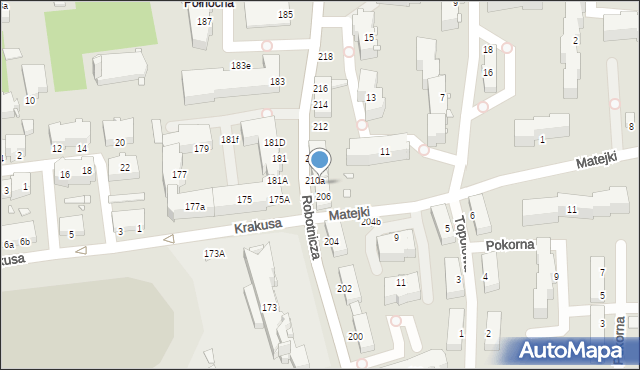 Elbląg, Robotnicza, 208, mapa Elbląga