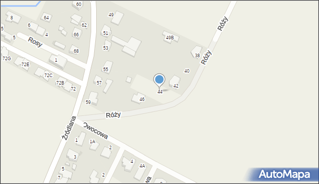 Falenty Duże, Róży, 44, mapa Falenty Duże