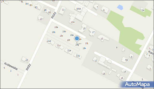 Falenty Nowe, Róży, 19g, mapa Falenty Nowe