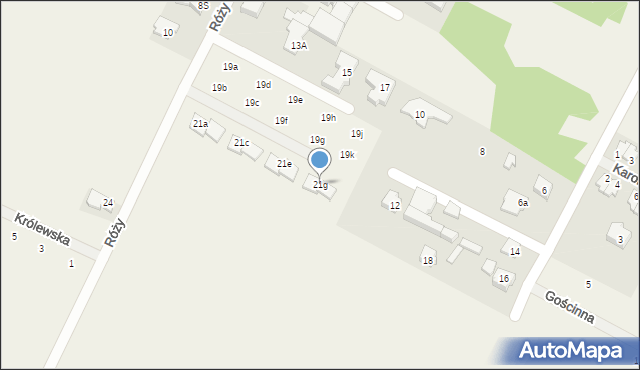 Falenty Nowe, Róży, 21g, mapa Falenty Nowe