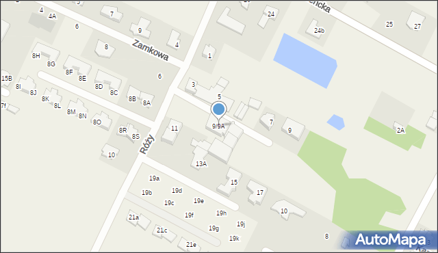 Falenty Nowe, Róży, 9/9A, mapa Falenty Nowe