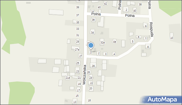 Filipów, Rospuda, 1, mapa Filipów