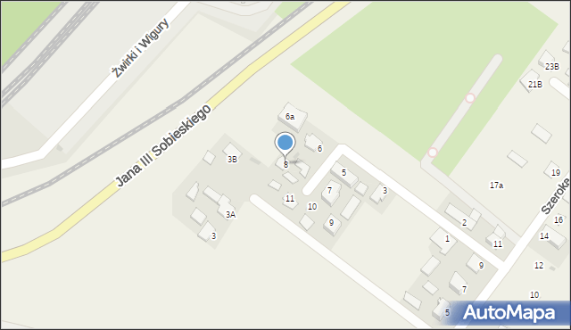 Franciszków, Różana, 8, mapa Franciszków