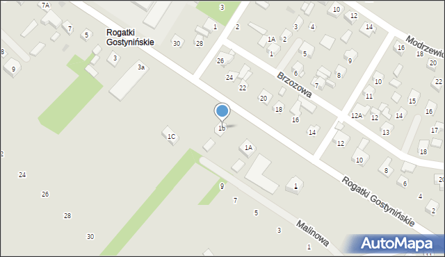 Gąbin, Rogatki Gostynińskie, 1b, mapa Gąbin