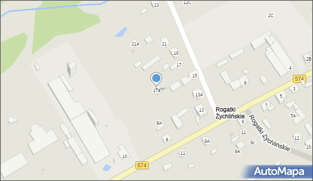 Gąbin, Rogatki Żychlińskie, 17a, mapa Gąbin