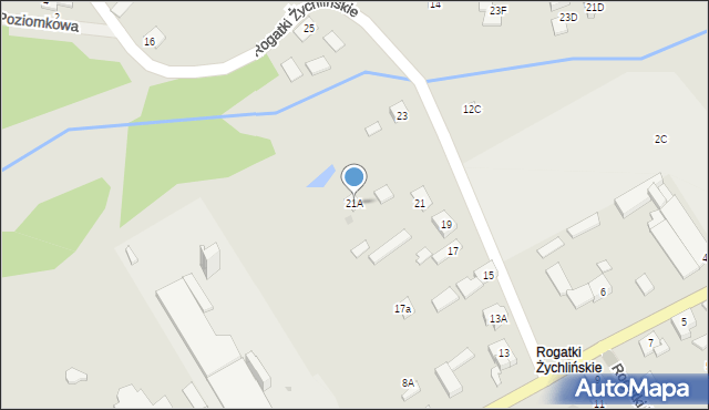 Gąbin, Rogatki Żychlińskie, 21A, mapa Gąbin