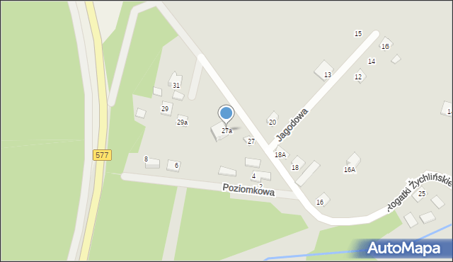 Gąbin, Rogatki Żychlińskie, 27a, mapa Gąbin