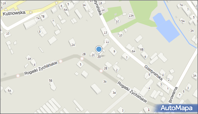 Gąbin, Rogatki Żychlińskie, 2D, mapa Gąbin