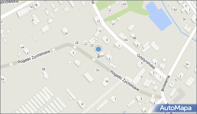 Gąbin, Rogatki Żychlińskie, 2E, mapa Gąbin