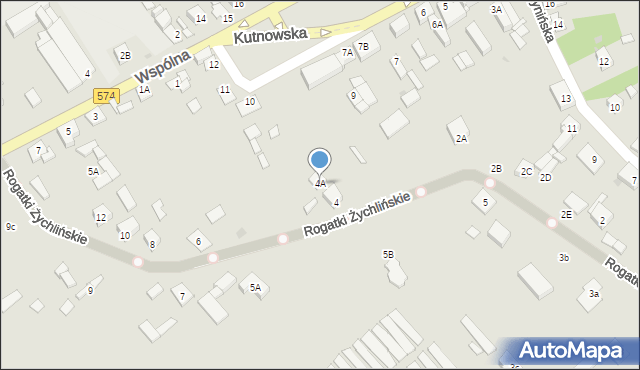 Gąbin, Rogatki Żychlińskie, 4A, mapa Gąbin