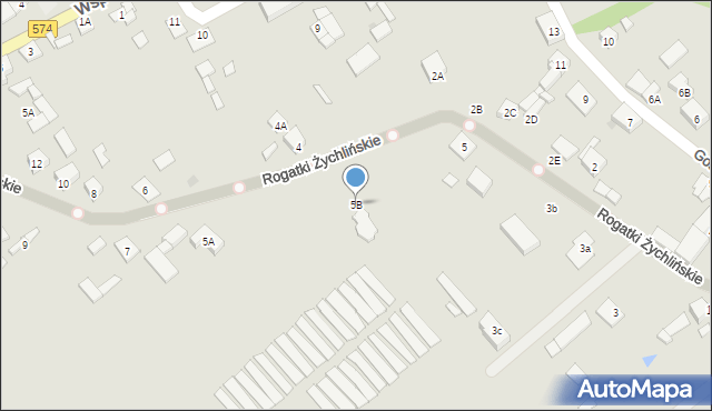 Gąbin, Rogatki Żychlińskie, 5B, mapa Gąbin