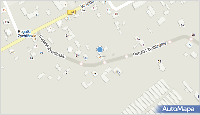 Gąbin, Rogatki Żychlińskie, 6, mapa Gąbin