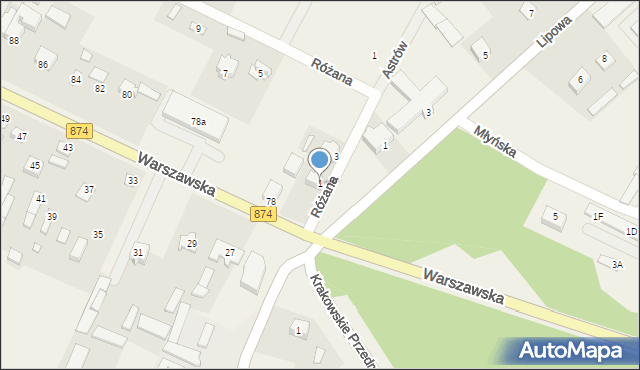 Garbów, Różana, 1, mapa Garbów