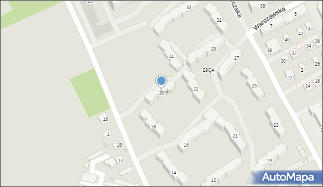 Garwolin, Romanówka, 20, mapa Garwolin