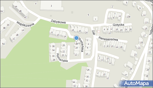 Gdańsk, Romańska, 18, mapa Gdańska