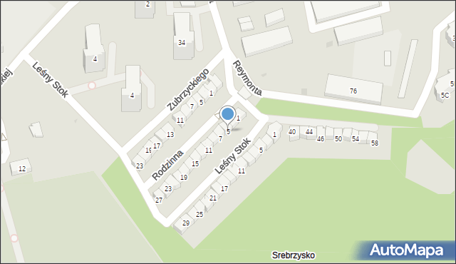 Gdańsk, Rodzinna, 5, mapa Gdańska