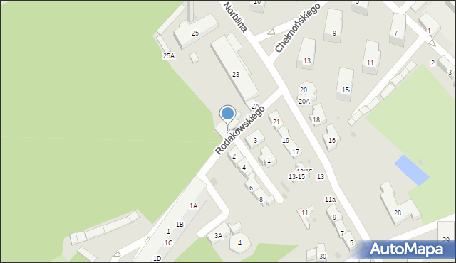 Gdańsk, Rodakowskiego Henryka, 2, mapa Gdańska