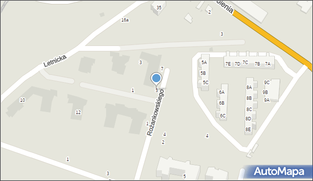 Gdańsk, Rożankowskiego Aleksandra, 3, mapa Gdańska