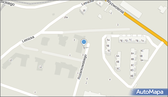 Gdańsk, Rożankowskiego Aleksandra, 5, mapa Gdańska