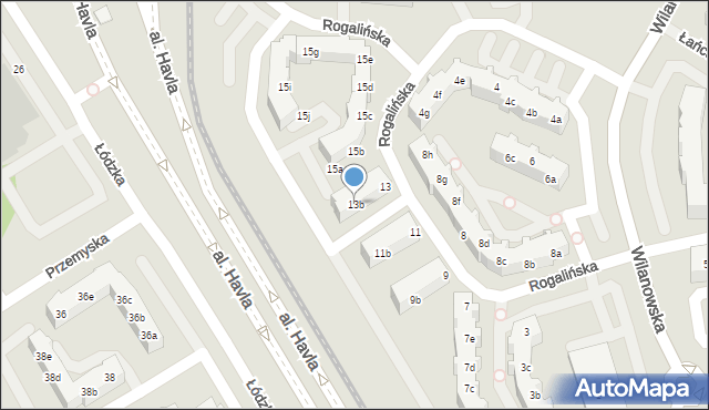Gdańsk, Rogalińska, 13b, mapa Gdańska