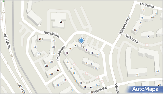 Gdańsk, Rogalińska, 4d, mapa Gdańska
