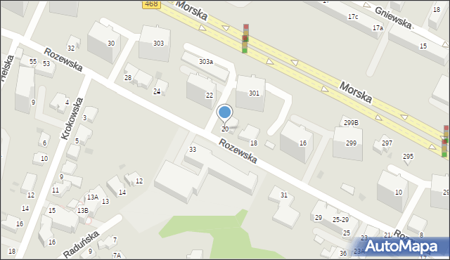 Gdynia, Rozewska, 20, mapa Gdyni