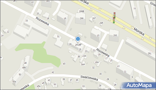 Gdynia, Rozewska, 25-29, mapa Gdyni