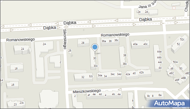 Gdynia, Romanowskiego Bolesława, kmdr., 30a, mapa Gdyni